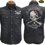 VANSON バンソン 20%OFF SALE!! デニム半袖シャツ スカルボーン 和柄 NVSS-905 アメカジ セール 爆買