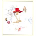 色紙　No.35『貝がらと赤い帽子の少女』