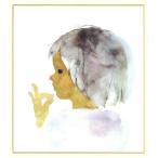 色紙　No.46『くちもとに指をそえた少女』