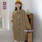 スプリングコート レディース コート 春アウター トレンチコート 丸襟 ミディアム丈 ジャケット レディース