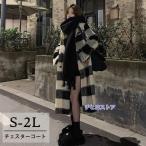 チェスターコート チェック柄 レディース ロングコート