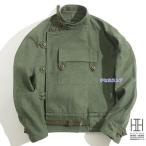 ライダースジャケット メンズ モーターサイクルジャケット 大きいサイズ 21ozキャンバス おしゃれ バイクジャケット WEDISH MOTORCYCLE JACKET Army ミリタリー