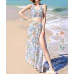 夏 タンキニ 水着3点セットパレオ付き 韓国