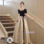 ドレス 大人 ピアノ 発表会 ロングドレス ミモレ丈 演奏会 結婚式 母親 袖付き 黒 披露宴 イブニングドレス パーティードレス 花嫁