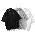 ポロシャツ メンズ 無地 半袖ポロシャツ 夏 サマー ハーフジップ Poloシャツ ワッフル編み ゆったり カジュアル 父の日 プレゼント