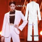 レディース  kpop ダンス 衣装 白 ホワイト スーツセット 韓国  衣装 セットアップ レディース 長袖 S M L XL ジャズ ダンス 衣装 ヒップホップ ステー