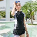 キッズ スクール水着 女子 中学生 水着 女の子 セパレート フィットネス 体型カバー 130 140 150 160 170cm スクール みずぎ 子供水着 海 プール スイミング