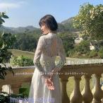 ショッピングレストラン ウェディングドレス 花嫁 二次会 ウエディングドレス 結婚式 前撮り 披露宴 リゾート 総レース ハネムーンフォト レストランウェディング 披露宴 ワンピース