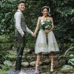 ショッピングウェディング ウェディングドレス ミニドレス 結婚式 ウエディングドレス 二次会 花嫁 前撮り キャミソール ロケーション撮影 シンプル リゾートドレス ワンピース 旅行挙式