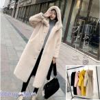 ファーコート フェイクファー コート 毛皮コート フード付き カジュアル モコモコ ゆったり エコファーコート 秋冬 アウター ロングコート 暖かい