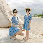 親子 ペアルック 水着 ペア キッズ レディース ワンピース 体型カバー リンクコーデ 親子水着 キッズ水着 女の子水着 女の子 ママ お揃い フリル 家族旅行 海 プ