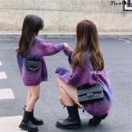 親子ペア セーター リンクコーデ ペアルック ペアお揃い ニット クリスマス 秋冬 タイダイ染め レディース ニットセーター 韓国 親子ペア リンクコーデ ママと娘