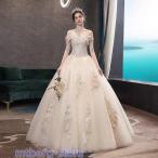 ショッピングウェディング ウェディングドレス白 パーティードレス 刺繍レース オフショルダー 花嫁ロングドレス 結婚式 二次会 エレガント お呼ばれ 挙式hs5189