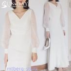 ショッピングウェディング ウェディングドレス白 パーティードレス 花嫁ロングドレス 簡約 結婚式 同窓会 女子会 V襟 二次会 お呼ばれ 挙式 姫系hs5410