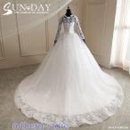 ショッピングウェディング ウェディングドレス ウェディングドレス白 パーティードレス 可愛いレース 長袖花嫁ロングドレス 結婚式 トレーンライン 二次会 エレガント お呼ばれ 挙式hs5456