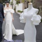 ショッピングウェディング 新品ウェディングドレス ウエディングドレス白 パーティー 可愛い 花嫁ロングドレス 結婚式 トレーンライン 二次会 フォームドレス お呼ばれ 挙式hs6852