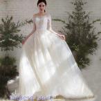 ショッピングウェディング ウェディングドレス ウェディングドレス白 パーティードレス 二次会 ロングドレス プリンセス エレガント 結婚式 二次会 透かし彫レース トレーンラインhs2727