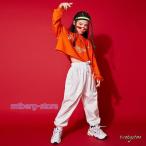  танцевальный костюм Kids Корея девушки tops брюки orange белый hip-hop HIPHOP. рука выставить .... Jazz Dance тренировка надеты модный casual 