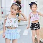 子供 水着  女の子 セパレート 水着  キッズ  上下セット 2点セット 花柄水着 ラッシュガード 夏 可愛い 水泳 スイムウエア ビーチ 子ども ミズギ こども