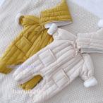 ベビー服 冬 ロンパース  赤ちゃん カバーオール 裏ボア ジャンプスーツ 暖かい キッズ 可愛い アウター お出掛け 冬服  帽子付き 子供服 出産お祝い ギフト