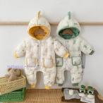 ショッピングジャンプスーツ ベビー服 ロンパース 暖かい 可愛い 冬 赤ちゃん ジャンプスーツ キッズ アウター ダウンコート 中綿コート ベビー 子供服 冬服 お出掛け 出産お祝い プレゼント