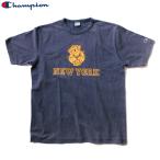 チャンピオン カレッジプリント マスコット キャラクター Tシャツ ヴィンテージ仕様 パープルネイビー ナス紺 Champion メンズカジュアル