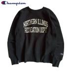 Champion チャンピオン 青単タグ リバースウィーブ トレーナー スウェットシャツ カレッジプリント 2段 ブラック 黒