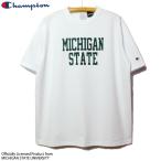 ショッピングチャンピオン tシャツ チャンピオン T1011 カレッジプリント MICHIGAN ミシガン ロゴ 染み込み Tシャツ 白緑 ホワイト/グリーンChampion ティーテンイレブン USA製 アメリカ製