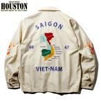 HOUSTON ヒューストン ベトジャン ベトナムジャケット スカジャン マップ地図刺繍 生成り オフホワイト