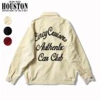 ショッピングベロア HOUSTON ヒューストン ハリントンジャケット ブルゾン ベロア 別珍 カークラブデザイン チェーンステッチ 刺繍