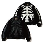 VANSON バンソン スカルボーン 骨柄 骸骨 ベロア 別珍 ジャケット 中綿入り