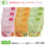 地球畑 ベビーフード 離乳食 お試し 有機野菜のペースト 5ヶ月 3種類アソート9袋セット レトルトパウチ オーガニック 無添加 メール便 防災 非常食 6ヶ月