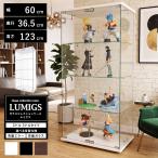 地球家具 ガラスコレクションケース ルミグス LUMIGS 幅60cm ミドル 高さ123cm ミドルタイプ 背面ミラー 背面ガラス 本体 4段 ※LEDユニット、扉用鍵は別売