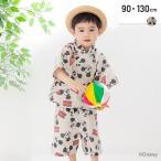 ミッキーマウス キッズ 甚平セット ベビー服 子供服 浴衣 Set 男の子 女の子 綿100% 総柄 ディズニー Disney 夏 90 100 110 120 130cm