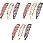 ヘアクリップ 9 個クリップ レディース 縦型 ゴールデン バレッタ 明るい 女性 クリンチャー ヘア フィッシュ ポニーテール ギフト