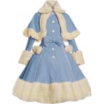 ワンピース ロリータ レディース ポンチョ付き ワンピース ファー 膝丈 秋冬 厚手 森ガール 可愛い ゴスロリ 衣装 ドレス 森ガール