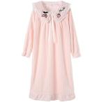 ルームウェア もこもこ 冬 ロング丈 ネグリジェ レディース いちご柄 かわいい ロング ワンピース 大きいサイズ 着る毛布 可愛い 軽い