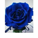 夢叶う 誕生日 青い薔薇 プリザーブドフラワー ブルーローズ 大きな薔薇一輪挿し 誕生日