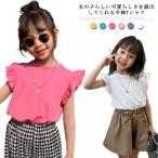 子供服 半袖tシャツ トップス 子供 半袖 tシャツ 女の子 キッズ 夏服 カットソー tシャツ ベビー カジュアル フリル 綿 コットン 姉妹 お揃