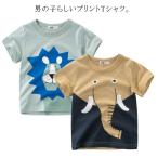 半袖Tシャツ キッズ 男の子 半袖tシャツ 子ども 子供 ベビー トップス カットソー プリントtシャツ ボーイズ ラウンドネック クルーネック 綿1