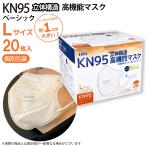 ショッピングn95マスク KN95 高機能マスク ベーシック Lサイズ 20枚 1cm大きい 個別包装 ホワイト 5層フィルタ 花粉 N95相当 微粒子カット 不織布  使い切り 耳調節 IBR アイビーアール