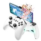 ワイヤレス コントローラー Switch/PC/IOS/Android全対応 方向ボタンレイアウト可能/背面ボタン/スマホホルダー付き プロコン ゲームパッド 自動連射 Bluetooth/