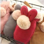 Yahoo! Yahoo!ショッピング(ヤフー ショッピング)ポンポン付きキッズ手袋/指なし/裏起毛/子供スノー グローブ/ミトングローブ/防寒手袋/雪遊び/スキー/冬のお出かけ【メール便不可】