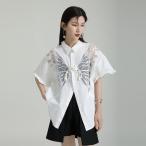 2 цвет блуза двусторонний надеты .. бабочка . короткий рукав складывать воротник красивый . стиль 