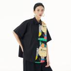  retro блуза 3 цвет распределение цвета короткий рукав POLO шея красивый . надеты ..