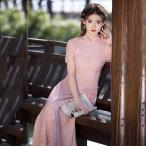  розовый голубой The i усовершенствованная форма платье в китайском стиле подставка шея европейская одежда симпатичный One-piece красивый . большой размер 