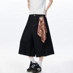  Denim брюки низ casual брюки для мужчин и женщин мужской черный чёрный . 7 минут длина 