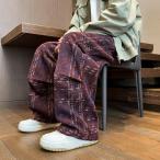  casual брюки 2color для мужчин и женщин в клетку мужской retro черный красный 