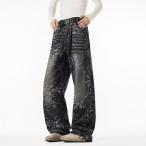  casual брюки Denim брюки низ для мужчин и женщин цветочный принт мужской черный чёрный . принт 