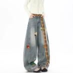 ki. . Denim брюки брюки мужской для мужчин и женщин в клетку. ремень синий голубой 